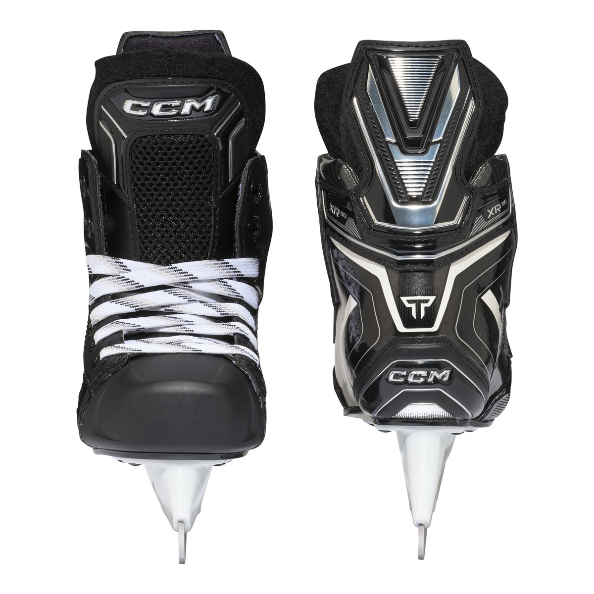 CCM Tacks XR90 Youth Hockey Skates (2026) front and rear view