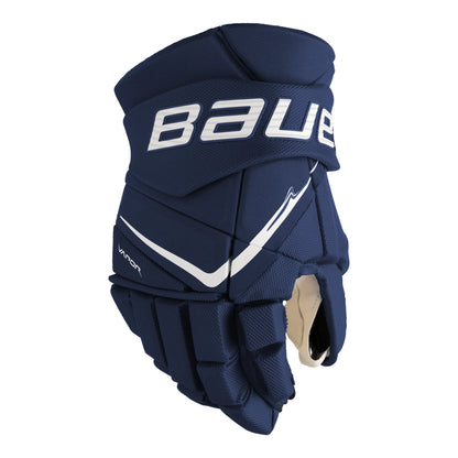 Bauer Vapor FLYPRO Hockey Gloves navy back view