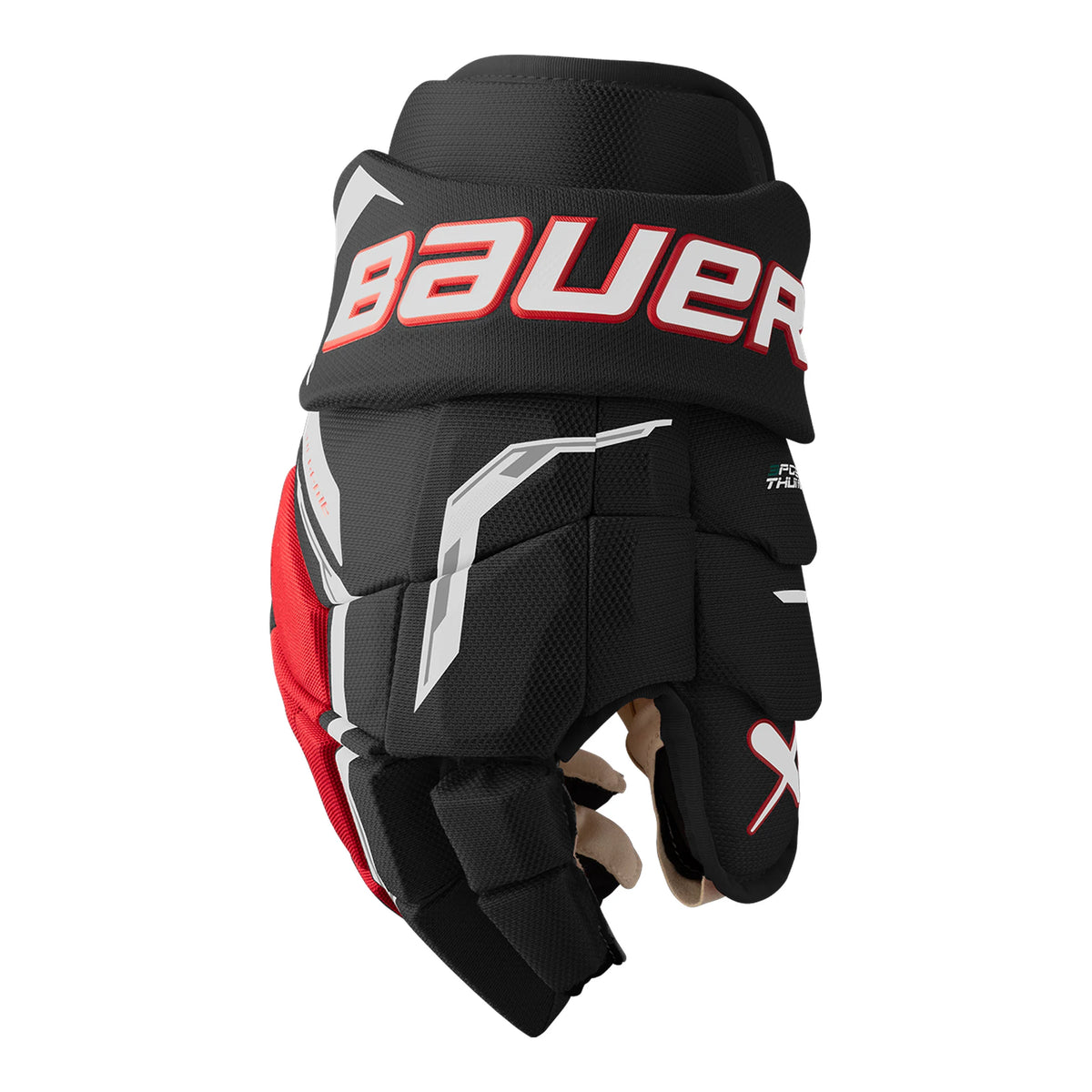 Bauer Supreme F50 Pro Hockey Gloves black and red side view