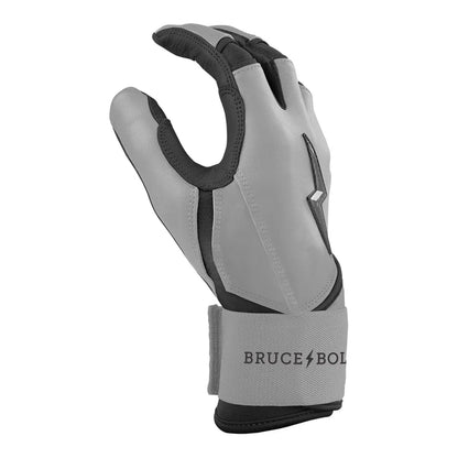 BRUCE BOLT Grey Series Adult Long Cuff Batting Gloves - Charcoal