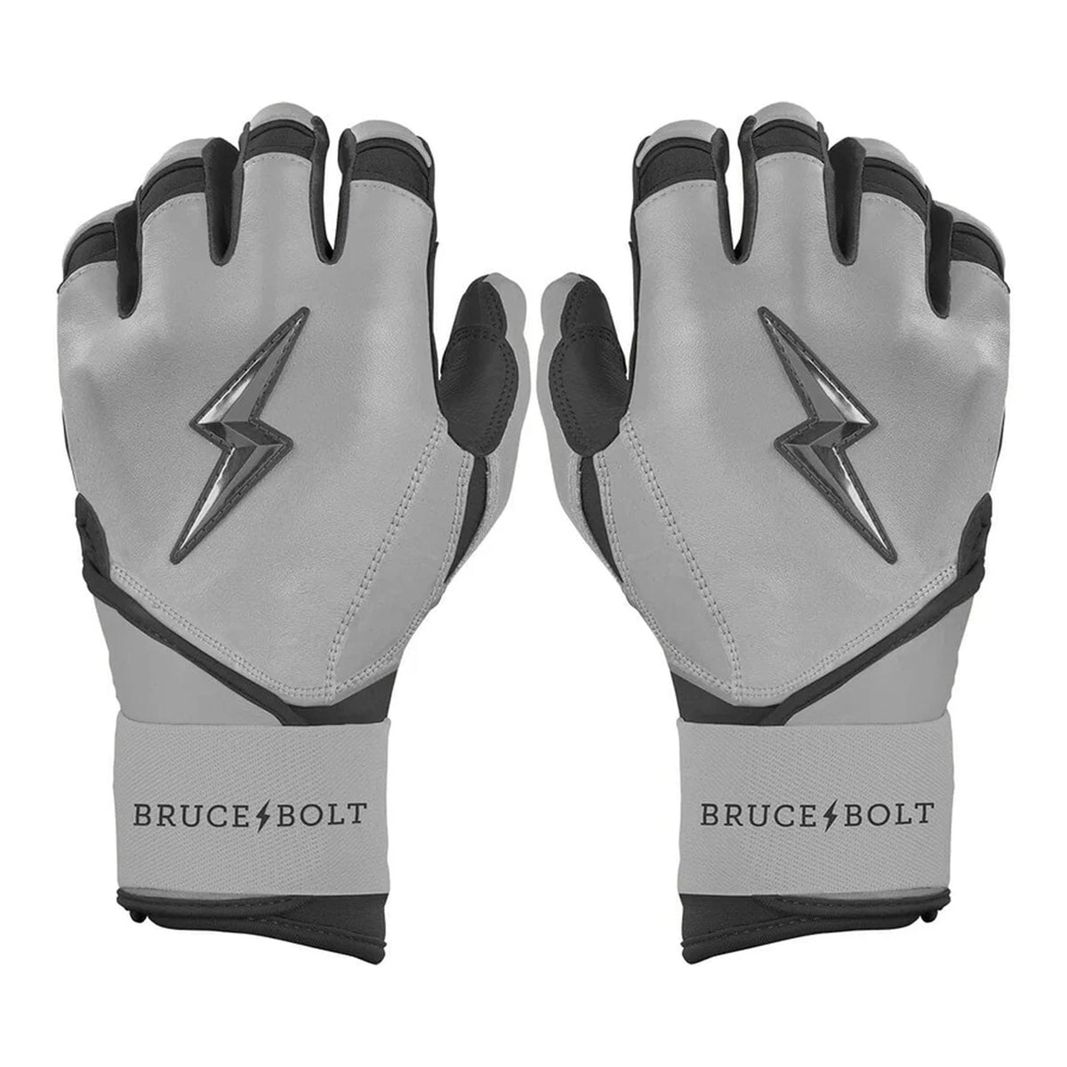 BRUCE BOLT Grey Series Adult Long Cuff Batting Gloves - Charcoal product view 1