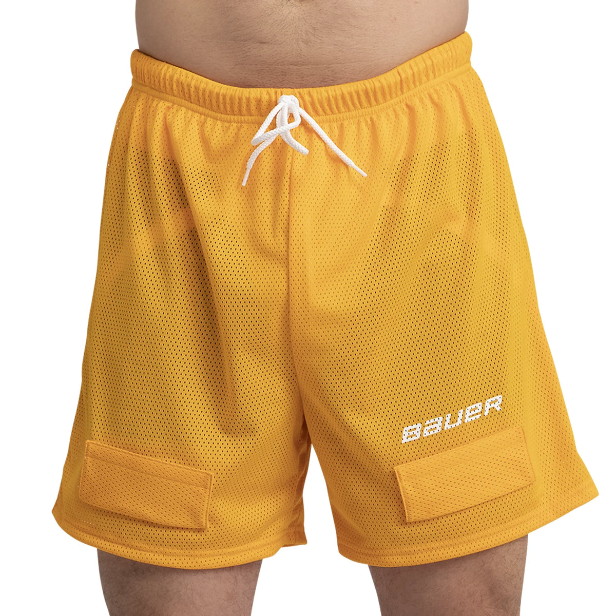 Bauer Core Mesh Senior Yellow Jock Short SKU 1039244 front view