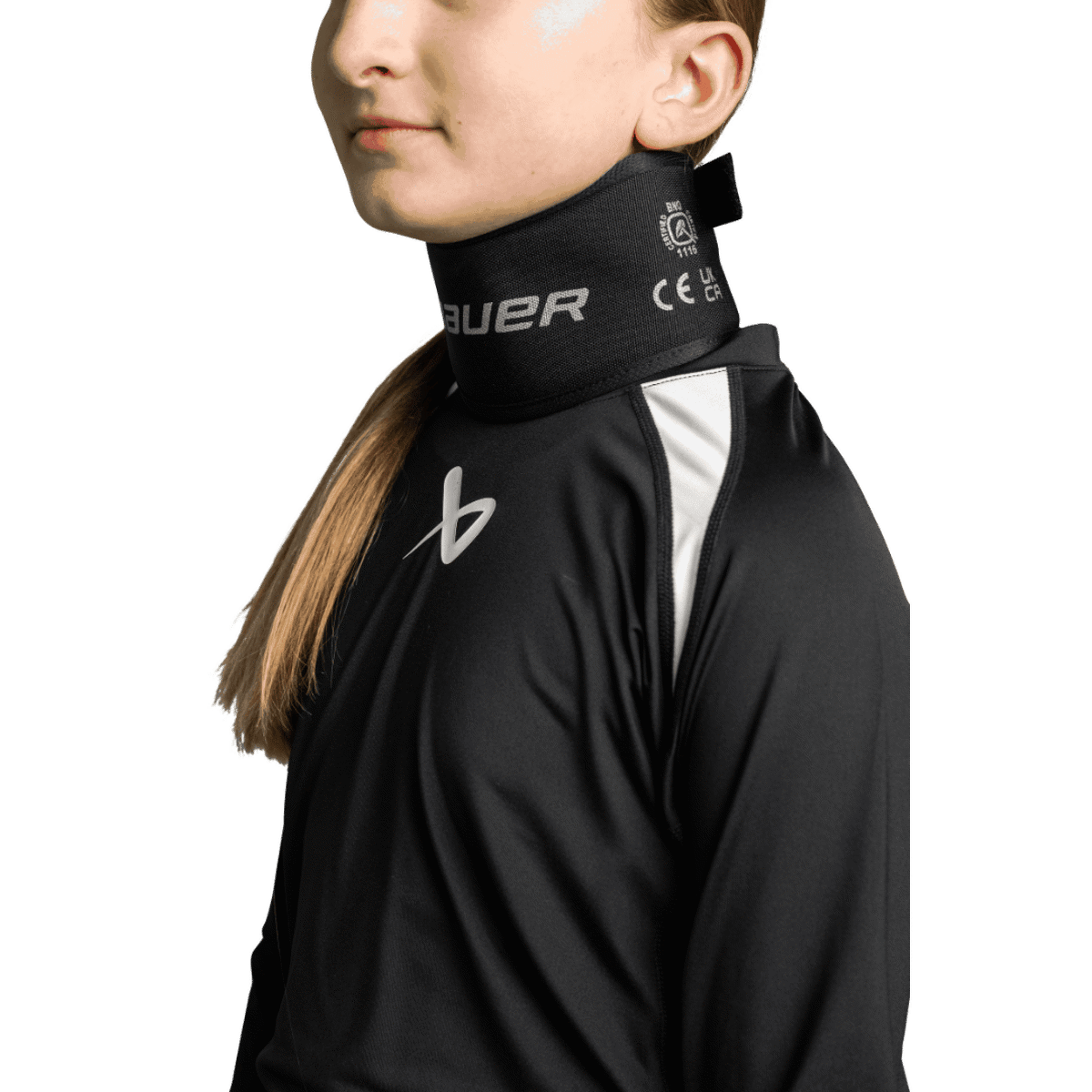 Bauer NLP7 Core Cut Resistant Neck Guard - Youth - Black