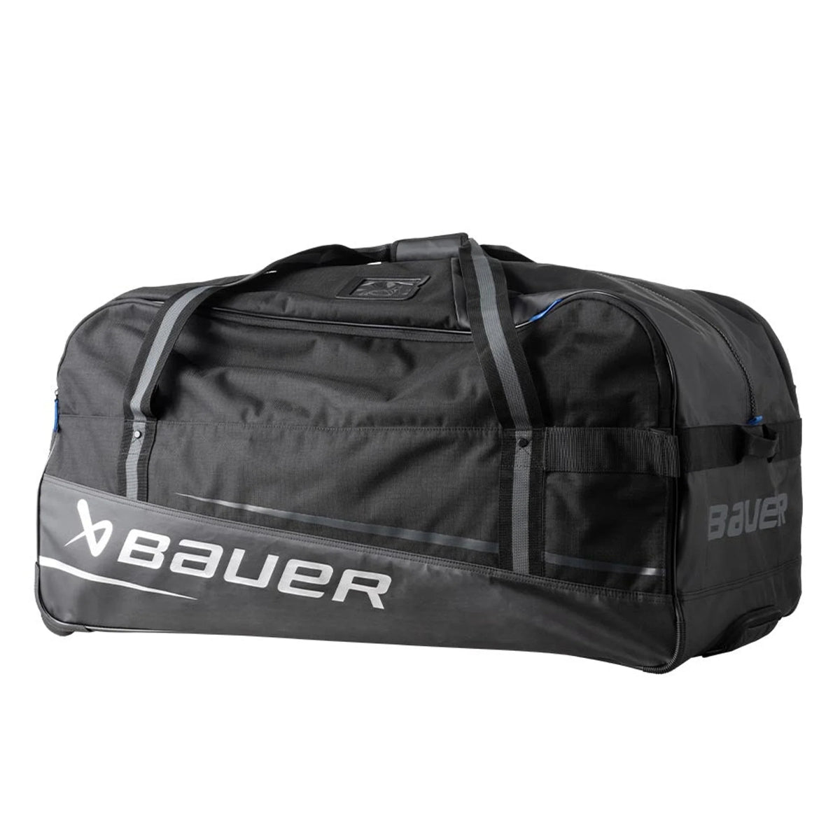 Authentic bauer premium wheeled senior s24 black product photograph; manufacturer UPC 688698659535.