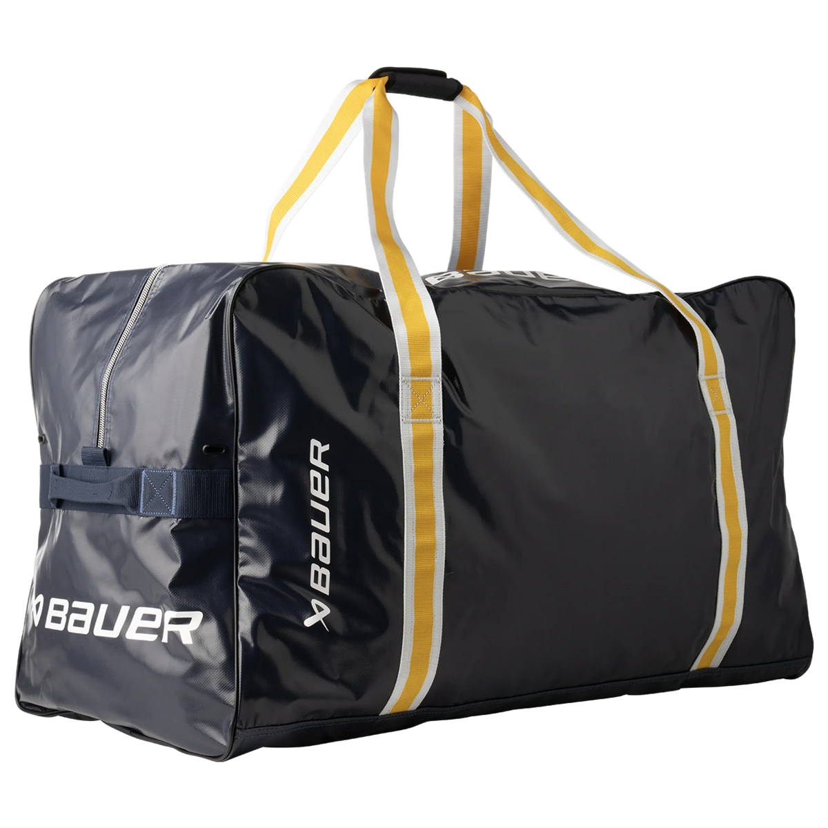 2026 Bauer Pro senior Hockey Carry Bag, navy/gold colour and straps, original Bauer product photo, UPC 688698795004