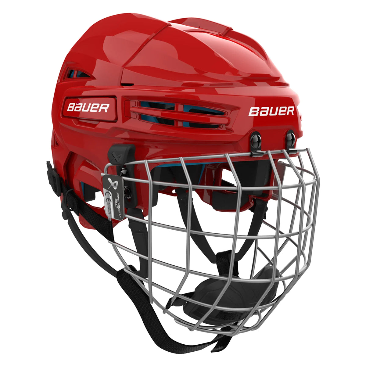Bauer Prodigy 2.0 Youth Hockey Helmet Combo (2026), red, with cage