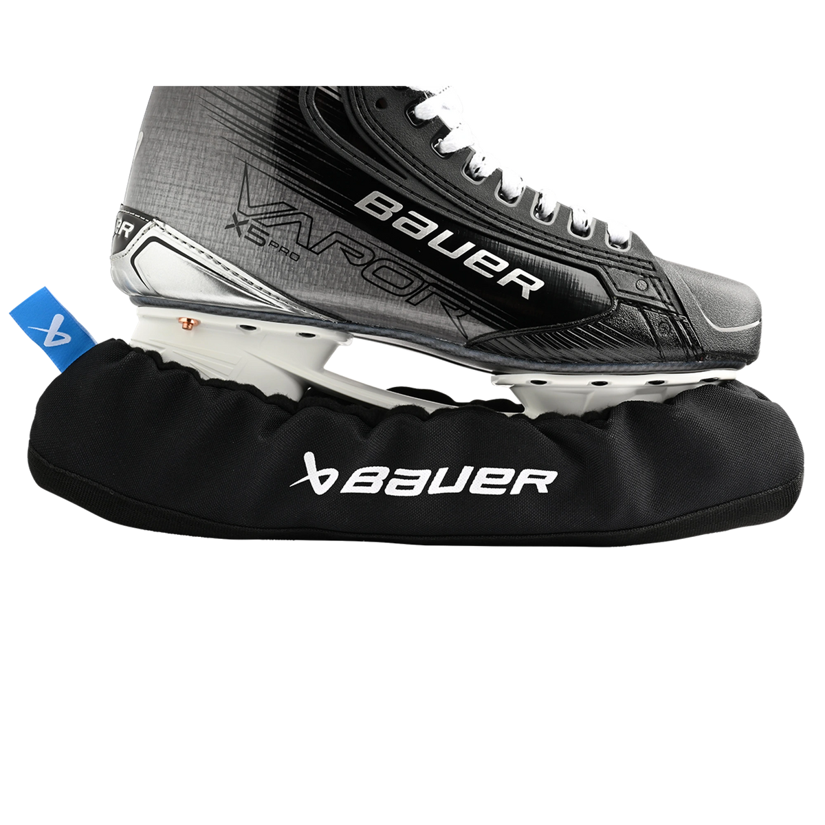 Bauer S23 hockey skate guards, Black, manufacturer product photo on white