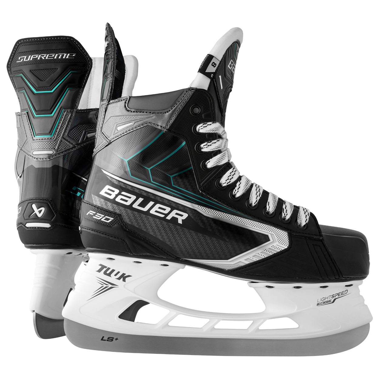 Bauer Supreme F30 Intermediate Hockey Skates - side and rear pair view