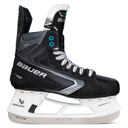 Bauer Supreme F40 Intermediate Hockey Skates pair on white background