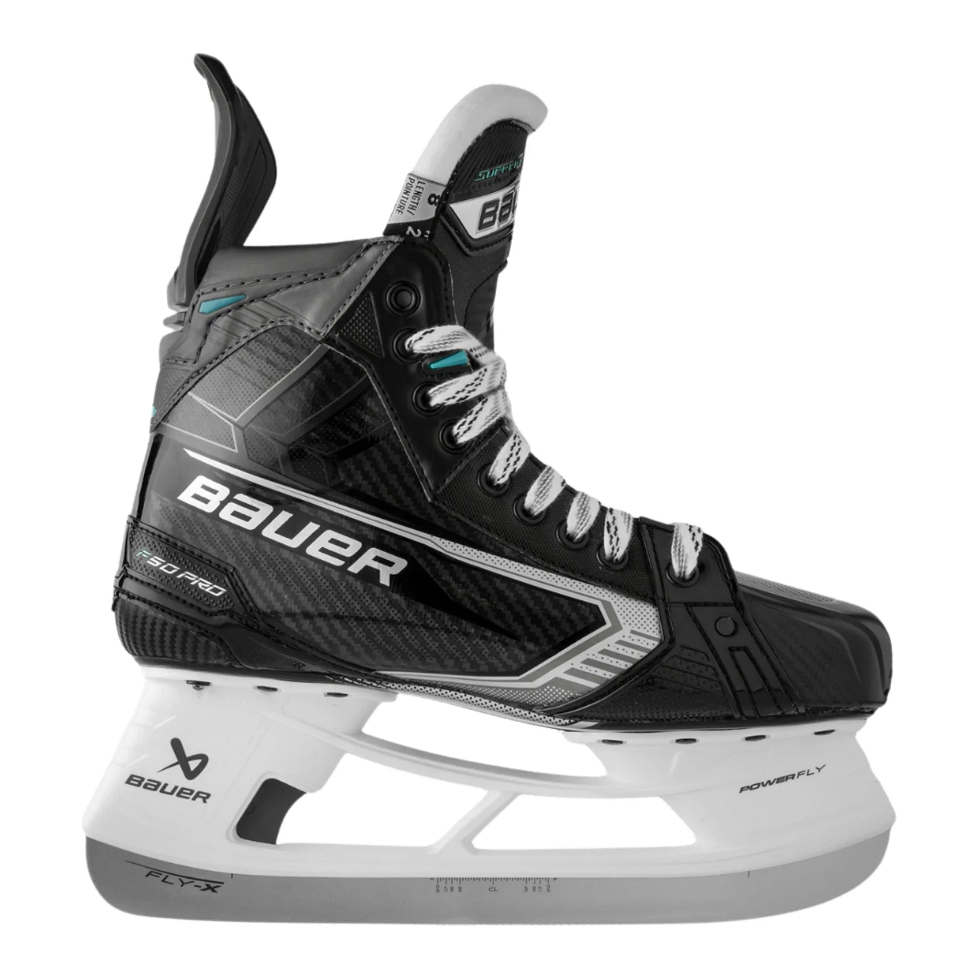 Bauer Supreme F50 Pro Intermediate Hockey Skates detail view on white background