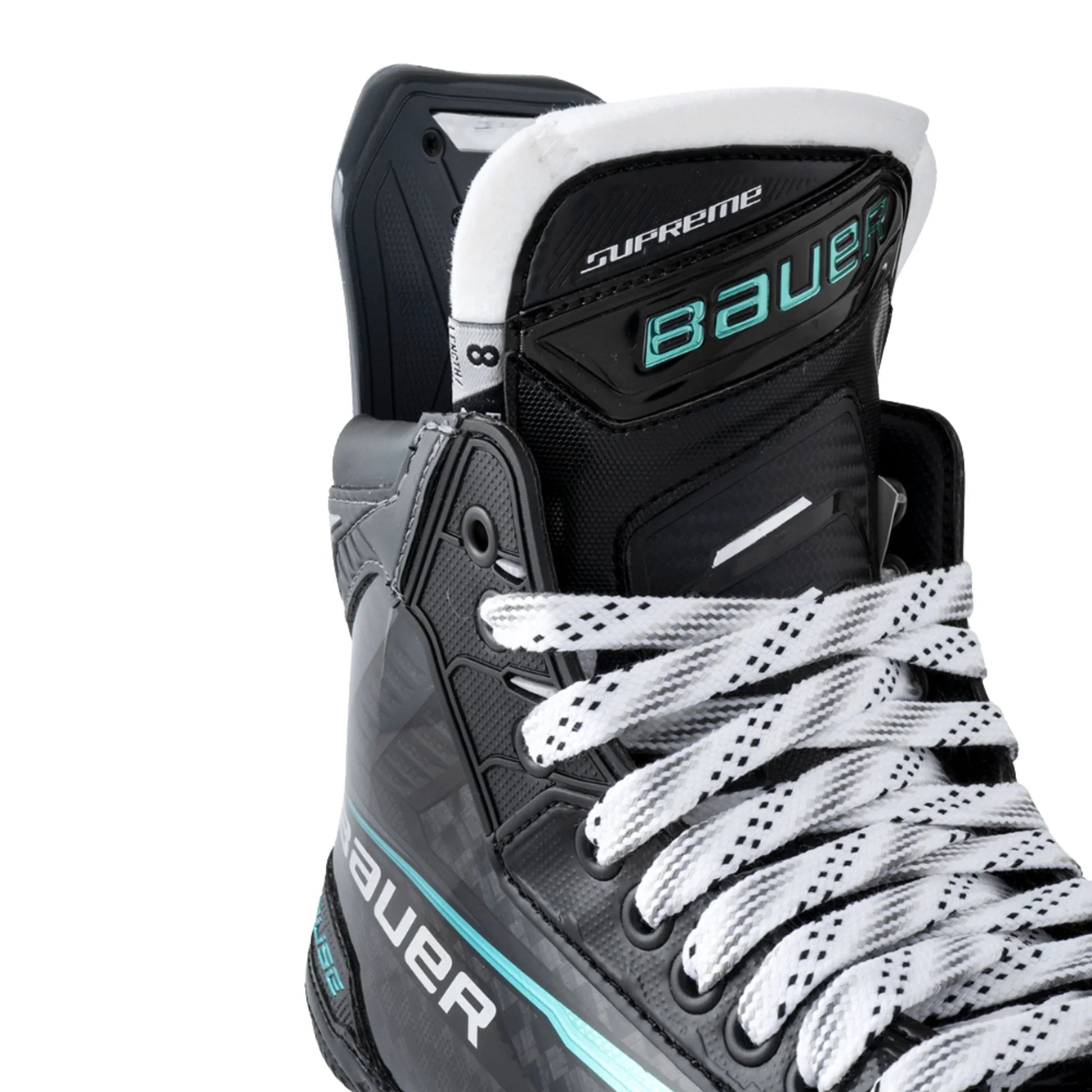 Bauer Supreme Fuse Intermediate Hockey Skates detail view on white background