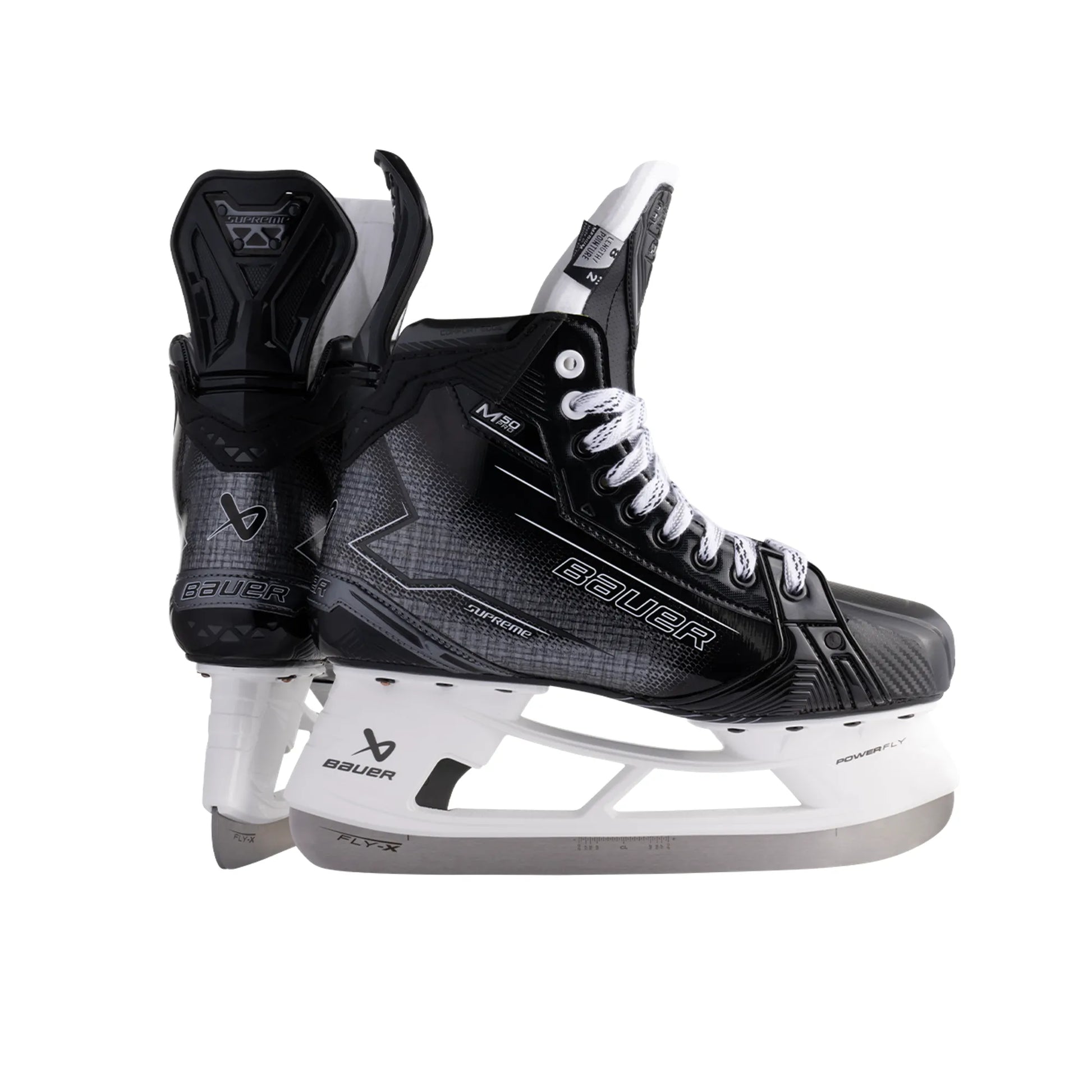 Bauer Supreme M50 Pro Intermediate Hockey Skates - side profile and rear heel pair view