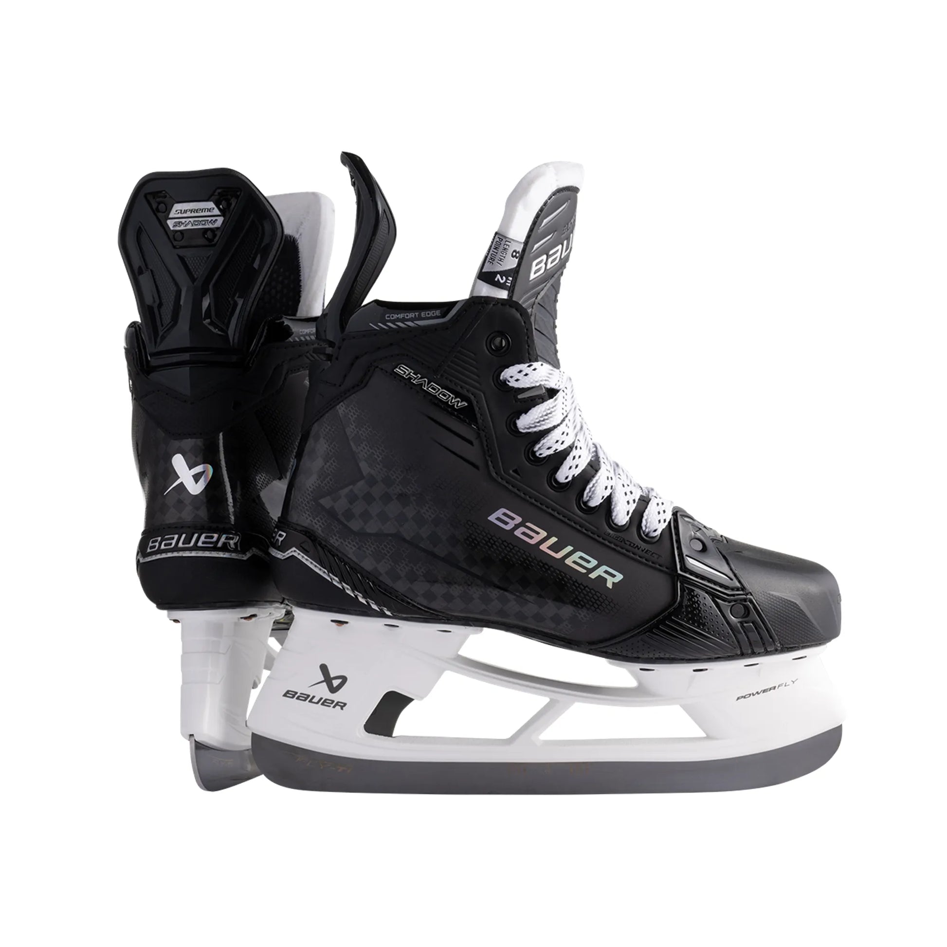 Bauer Supreme Shadow Intermediate Hockey Skates - side profile and rear heel pair view