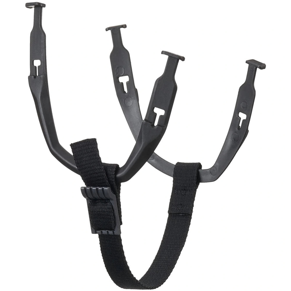 CCM Tacks 910 and 720 helmet replacement chinstrap and earloops kit in Black on pure white background