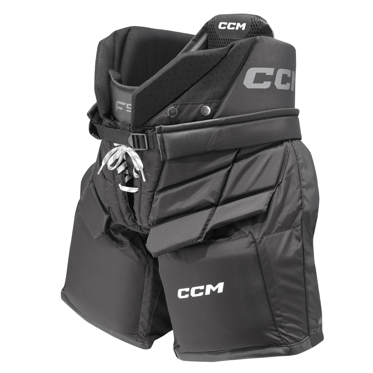 CCM Axis F9 Senior Goalie Pants black front view