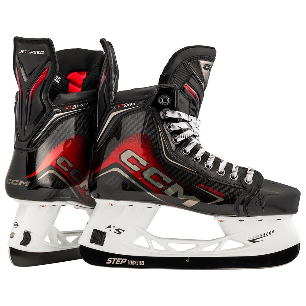 CCM Jetspeed FT8 Pro Intermediate Hockey Skates - rear and side pair view