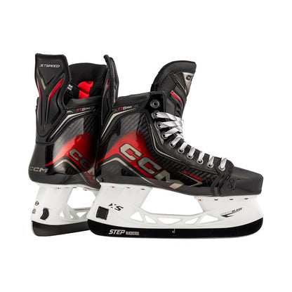CCM Jetspeed FT8 Pro Senior Hockey Skates pair, rear and side view