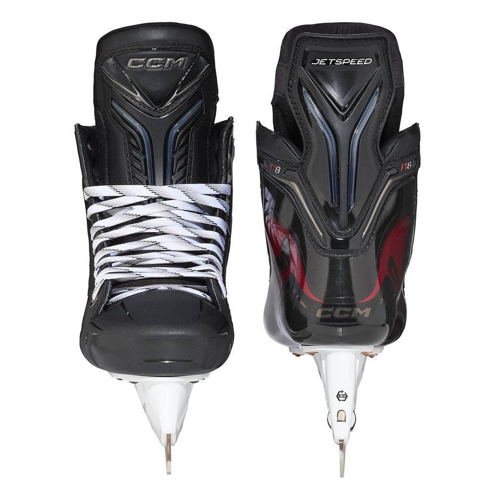 CCM Jetspeed FT8 Senior Hockey Skates front and rear views