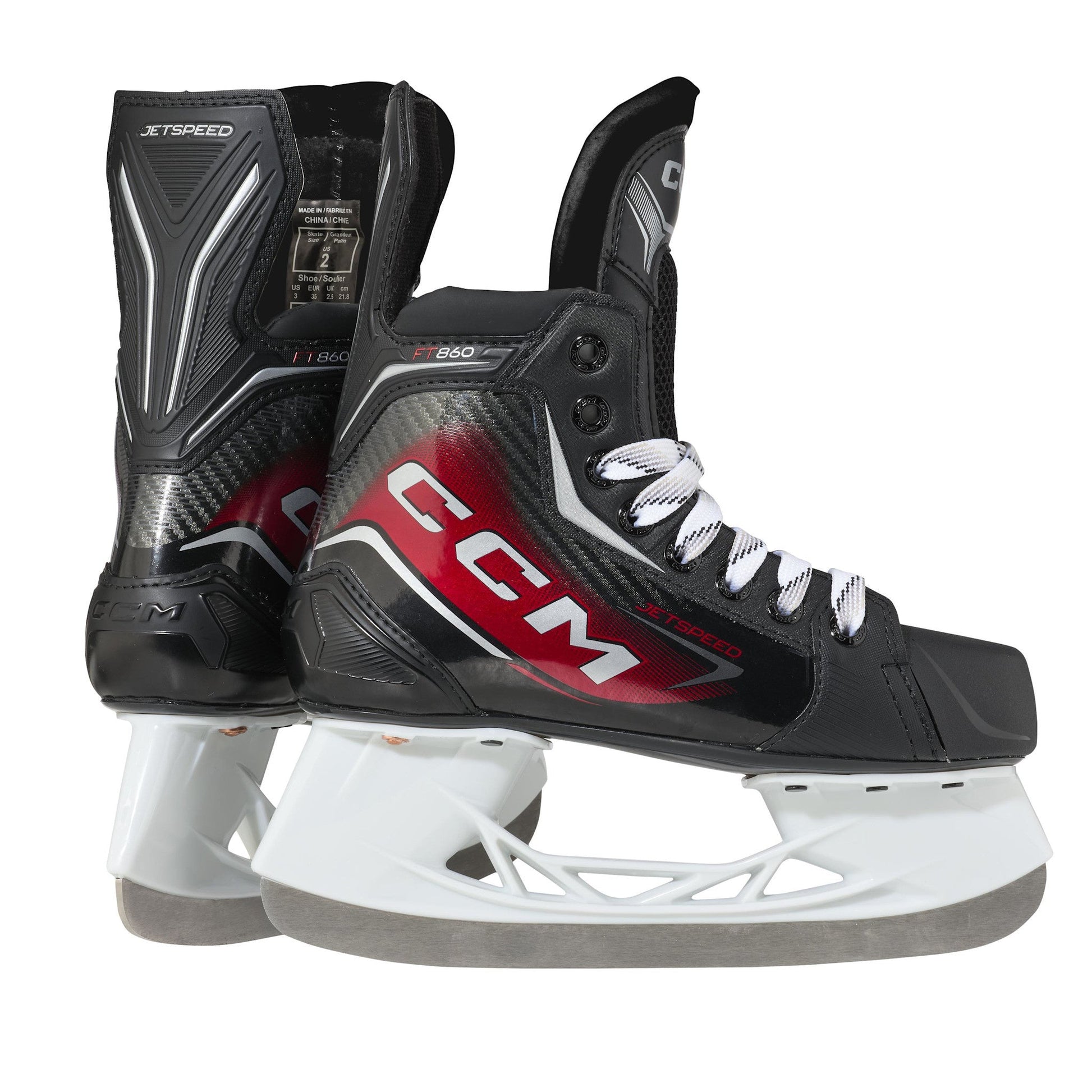 CCM Jetspeed FT860 Junior Hockey Skates - rear and side pair view