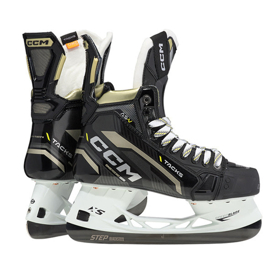 CCM Tacks AS-V Intermediate Hockey Skates - pair rear and side view