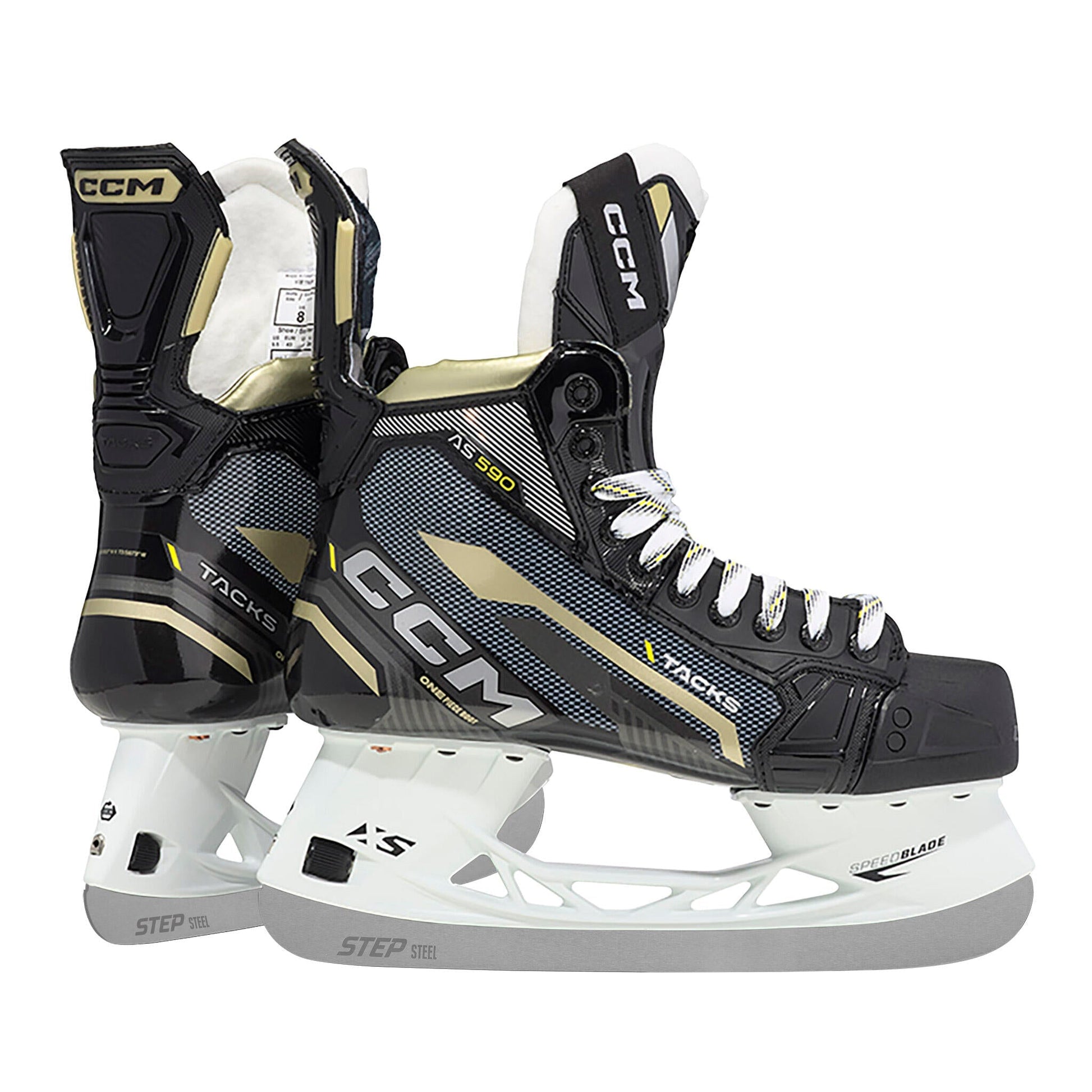 CCM Tacks AS-V Pro Intermediate Hockey Skates - pair rear and side view