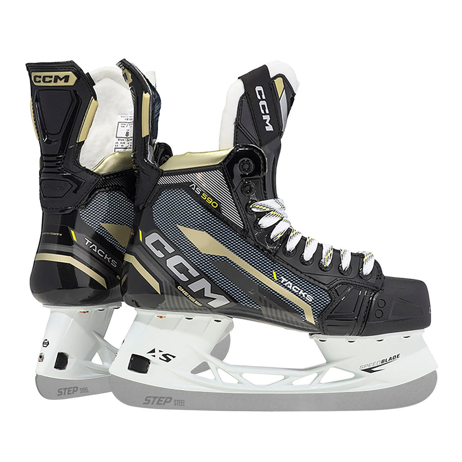 CCM Tacks AS-V Pro Intermediate Hockey Skates - pair rear and side view