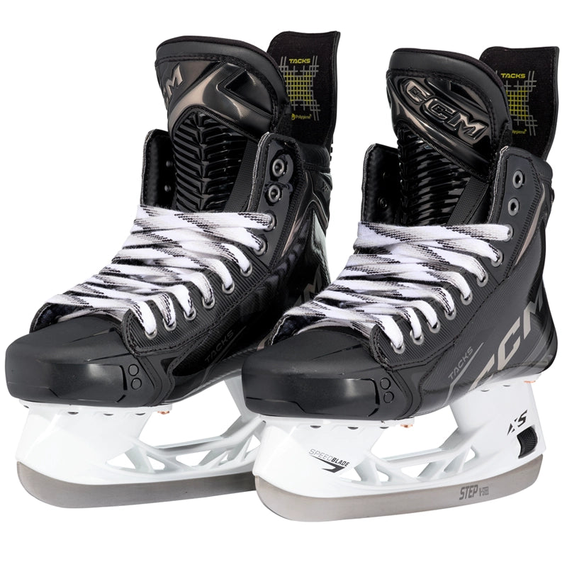 CCM Tacks XF Intermediate Hockey Skates - side and rear pair view