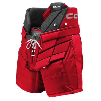 CCM Tacks XF Senior Goalie Pants red front view