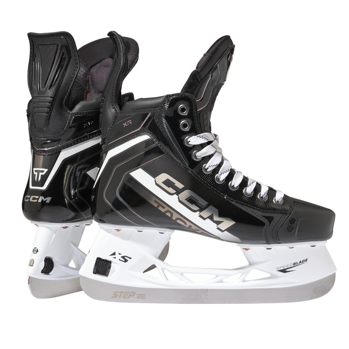 CCM Tacks XR Senior Hockey Skates pair, rear and side view