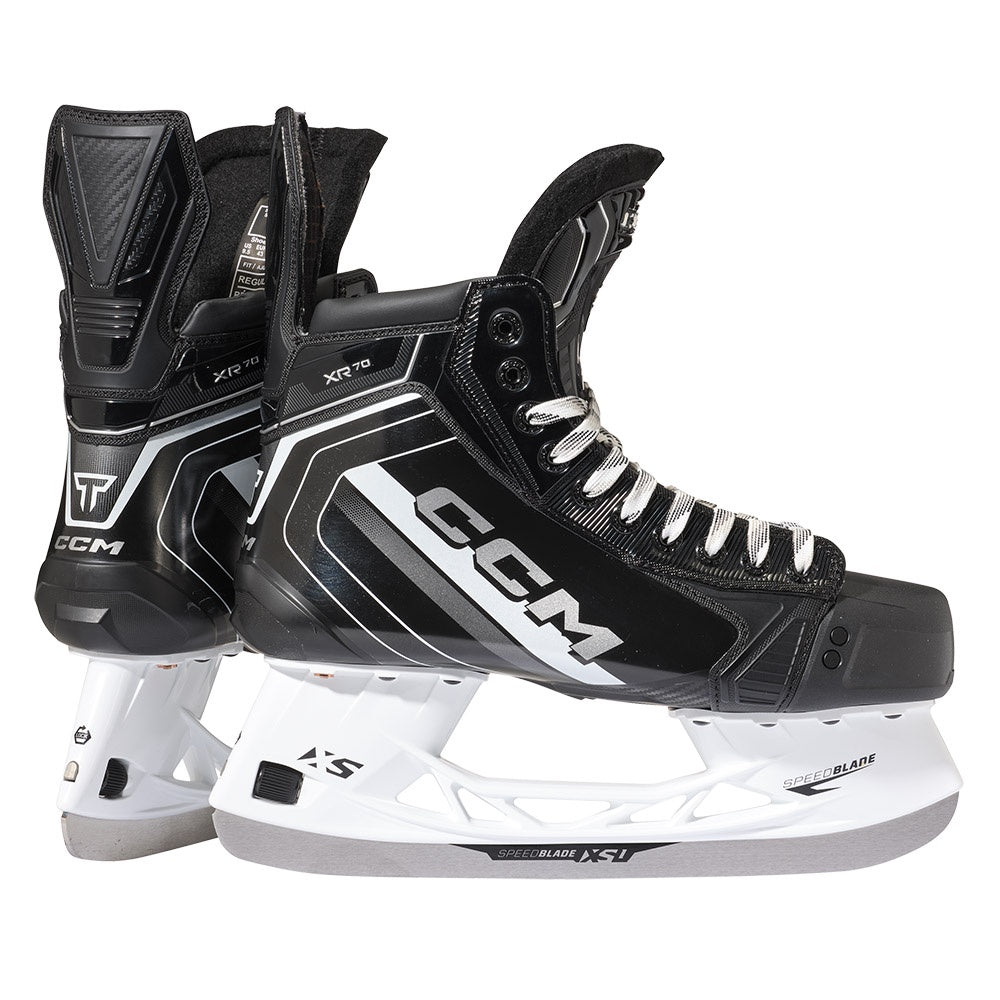 CCM Tacks XR70 Senior Hockey Skates pair, rear and side view