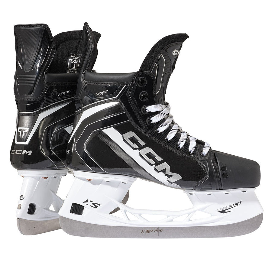 CCM Tacks XR80 Senior Hockey Skates pair, rear and side view