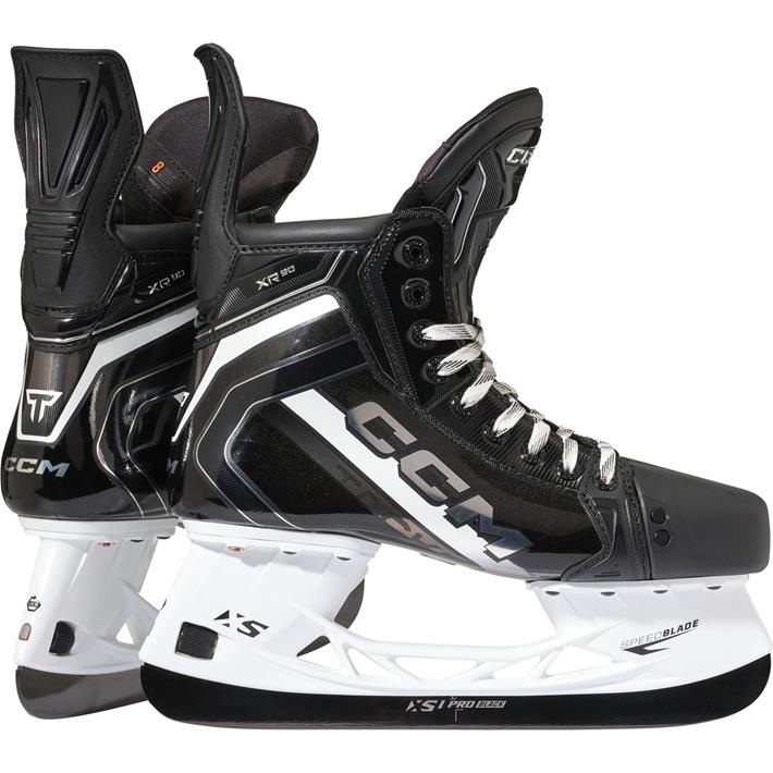 CCM Tacks XR90 Senior Hockey Skates pair, rear and side view