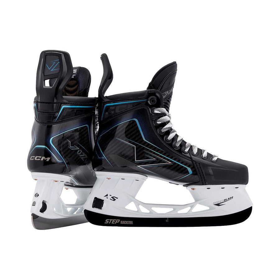 CCM Vizion Senior Hockey Skates pair, rear and side view