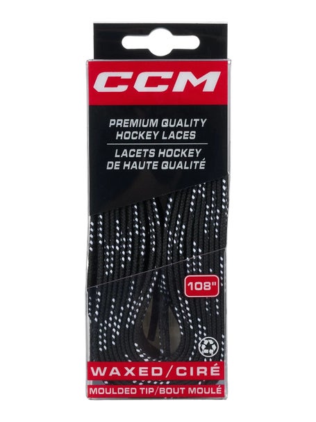 CCM Waxed Hockey Skate Laces - Black/White