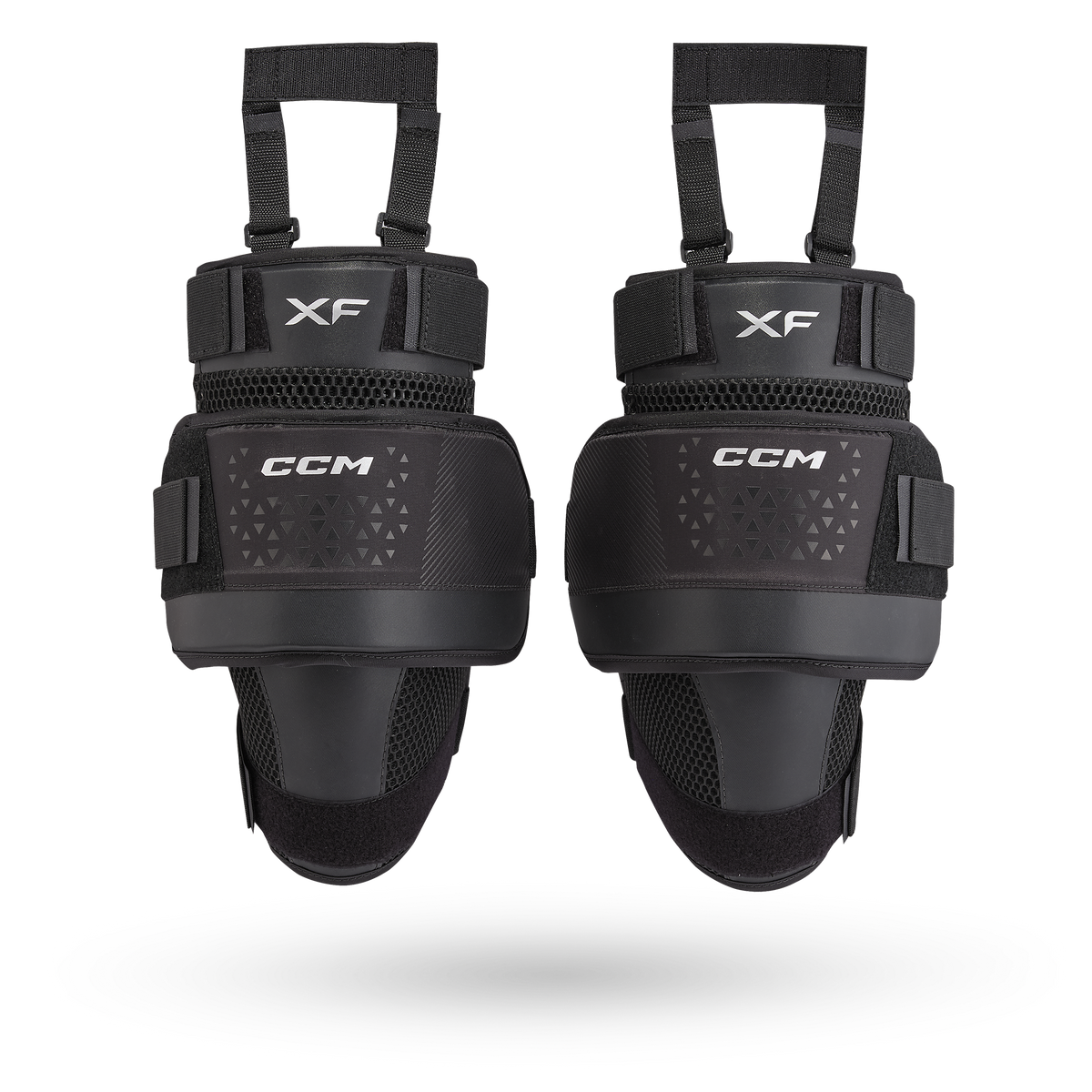 CCM XF Intermediate Goalie Knee Pads - front product view