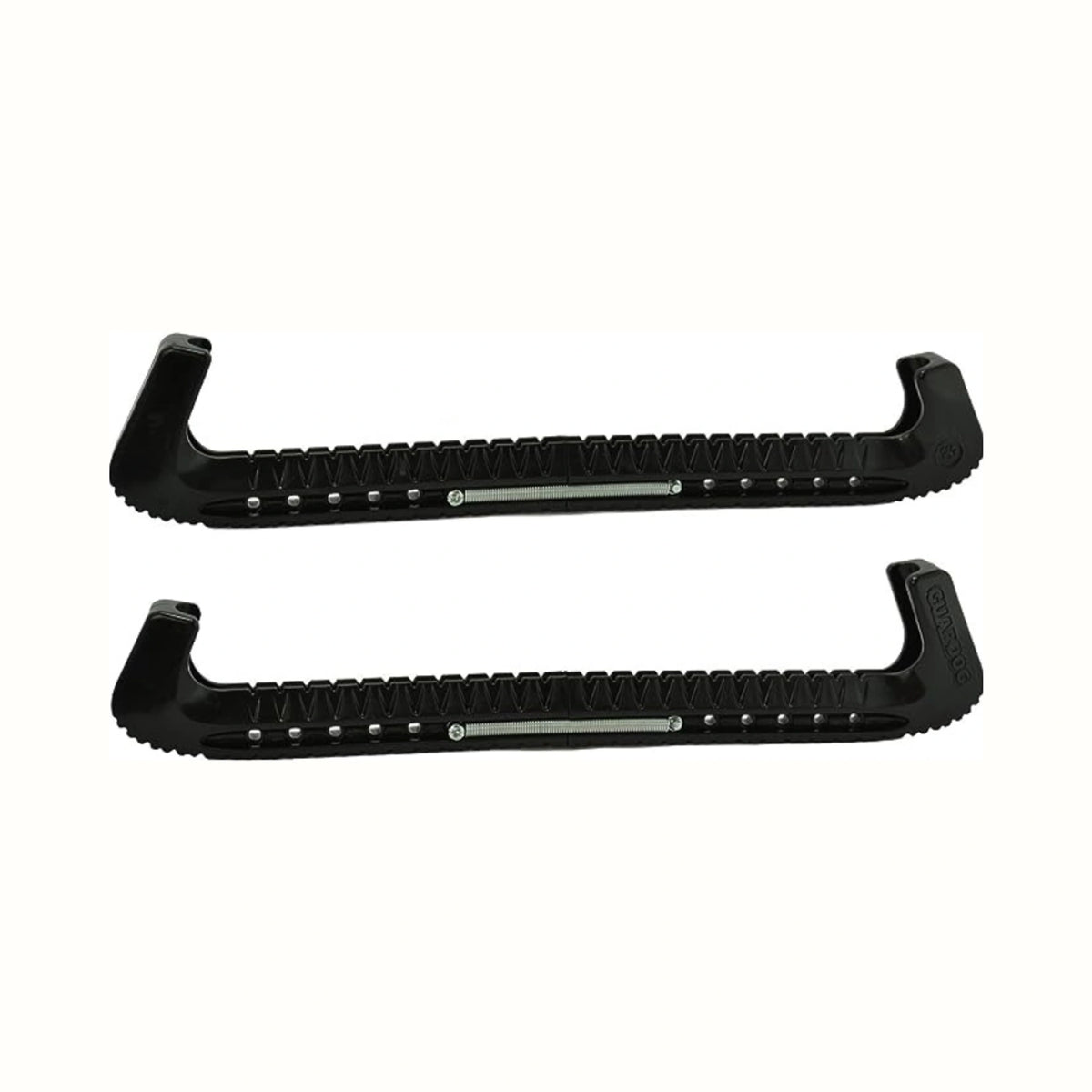 Guardog SolidZ number 1 Black skate guards pair, spring-connected walking guards on white background