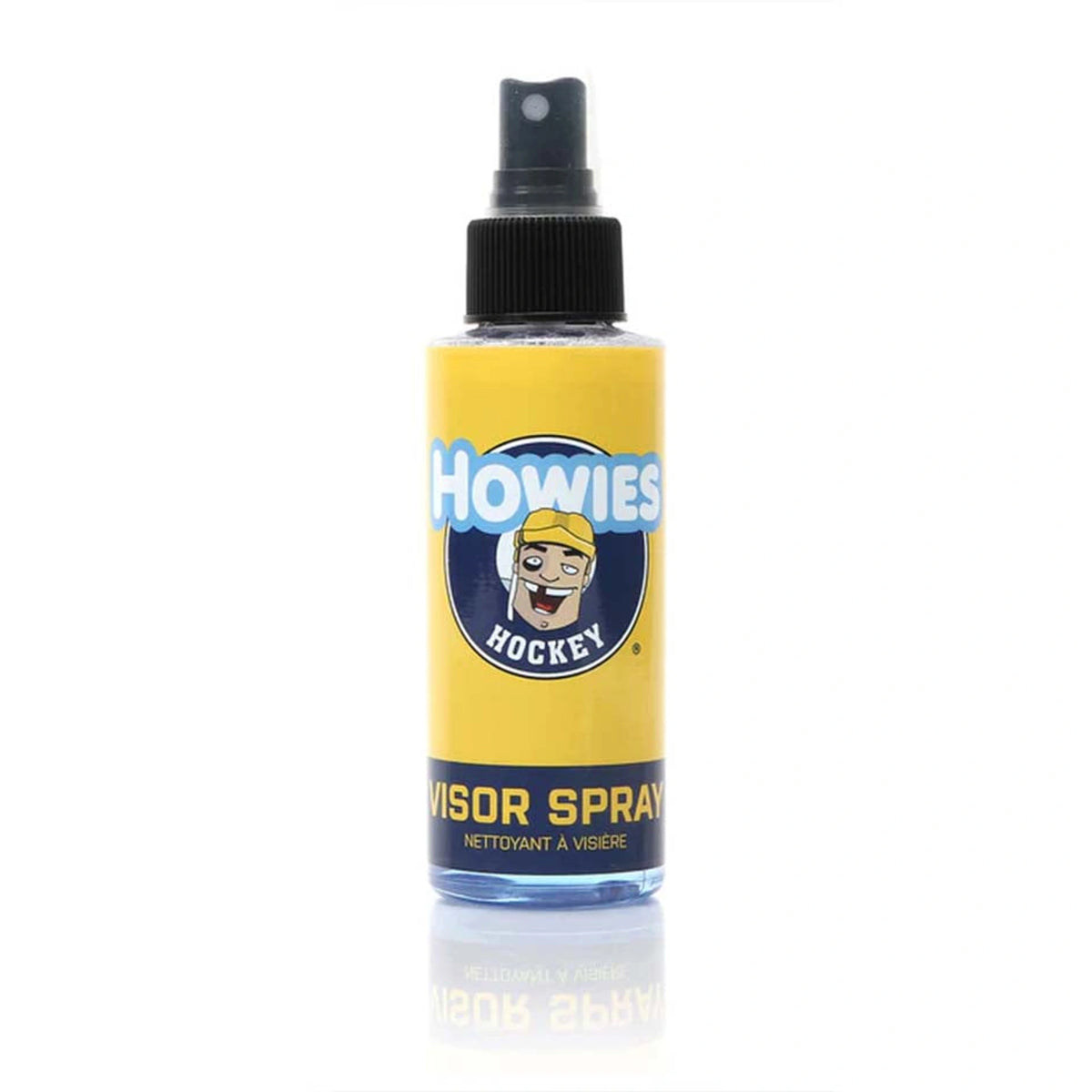 Howies 4 oz anti-fog hockey visor spray bottle, UPC 610370898130, on white background