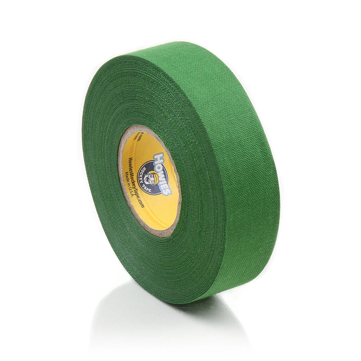 Howies green cloth hockey tape, single roll 1 inch by 24 yards, product photo on white