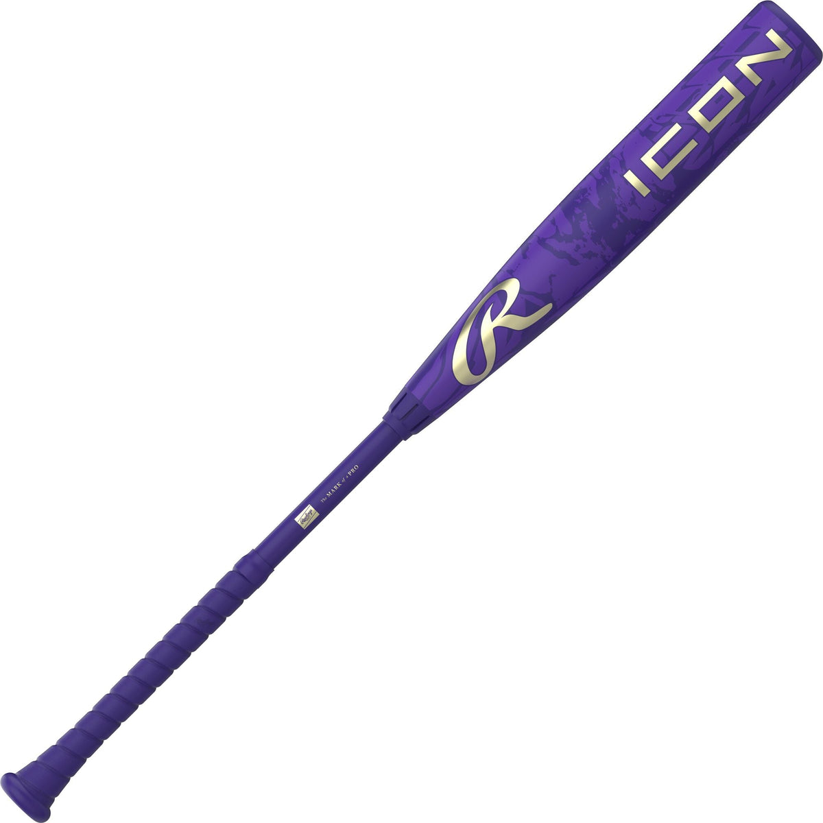 Rawlings 2027 Icon -3 BBCOR Baseball Bat, purple, front hero view on white background