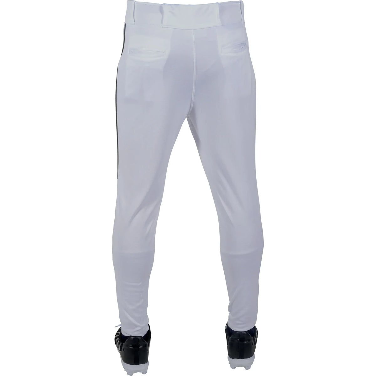 Rawlings LNCHJGP Adult Launch Jogger Fit Piped Baseball Pants White/Black, back view