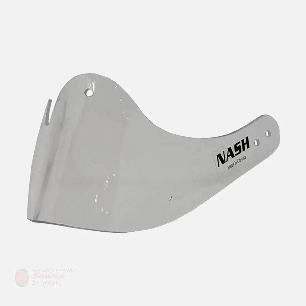 Nash Lexan V-Nose Goalie Throat Guard — V-style protective dangler, centered on pure white
