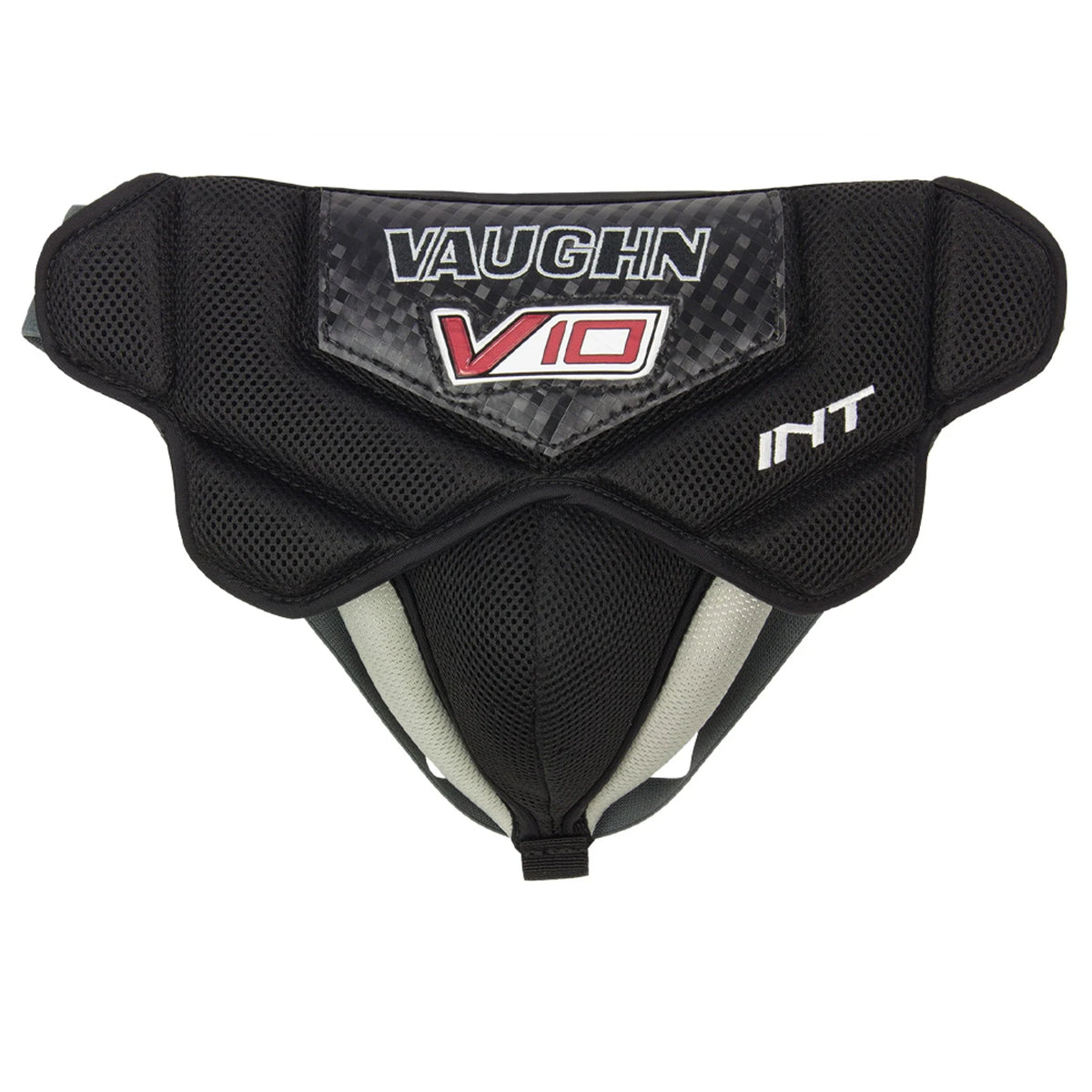 Vaughn Velocity V10 Pro Intermediate Goalie Jock – clean front view, 2000 x 2000, white background