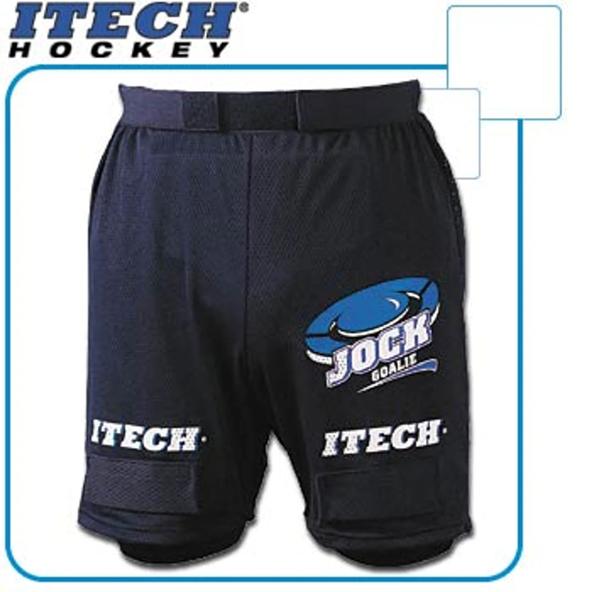 Itech Senior Goalie Jock Short, exact model, white-background image
