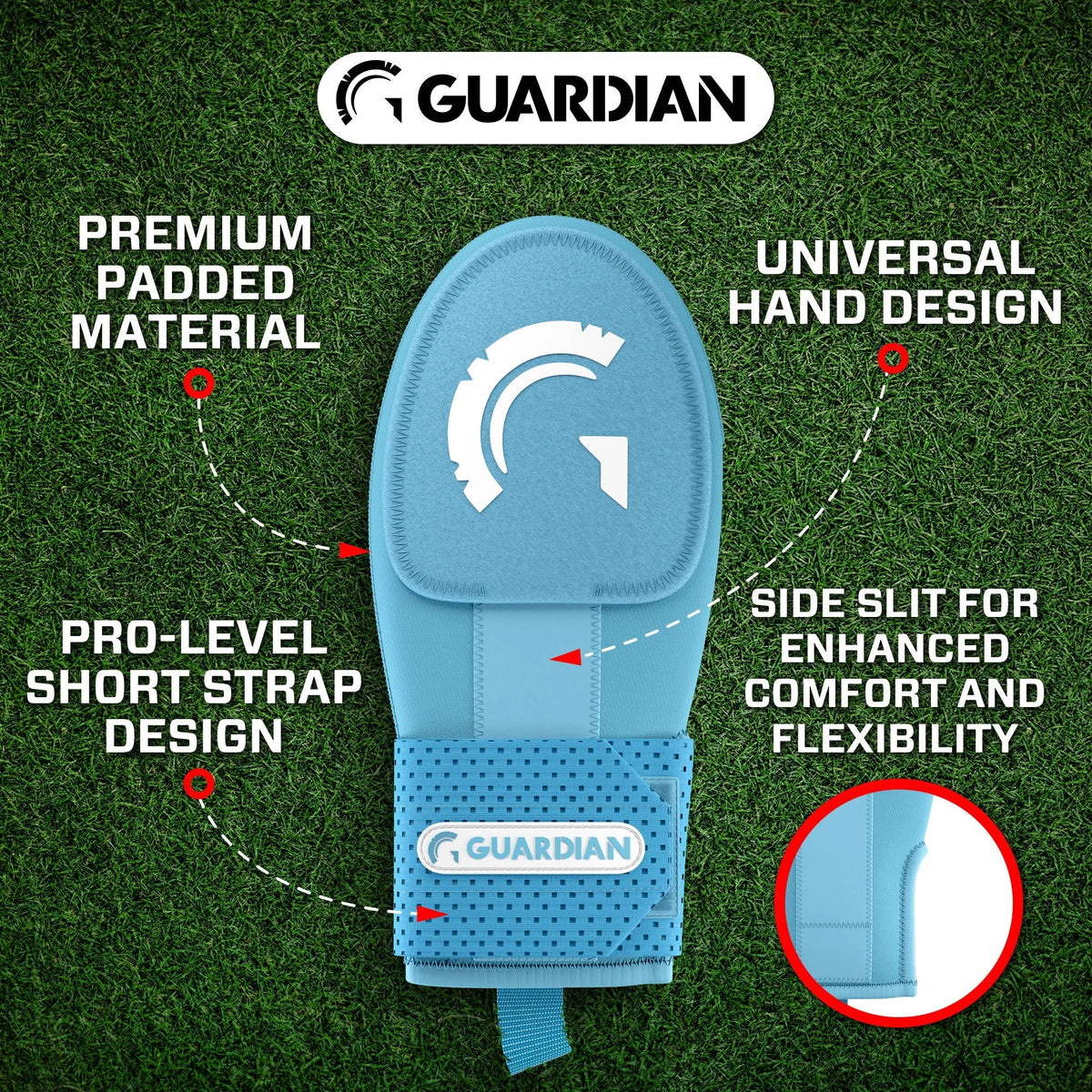 Guardian Baseball Adult Sliding Mitt Columbia Blue, original manufacturer product photo