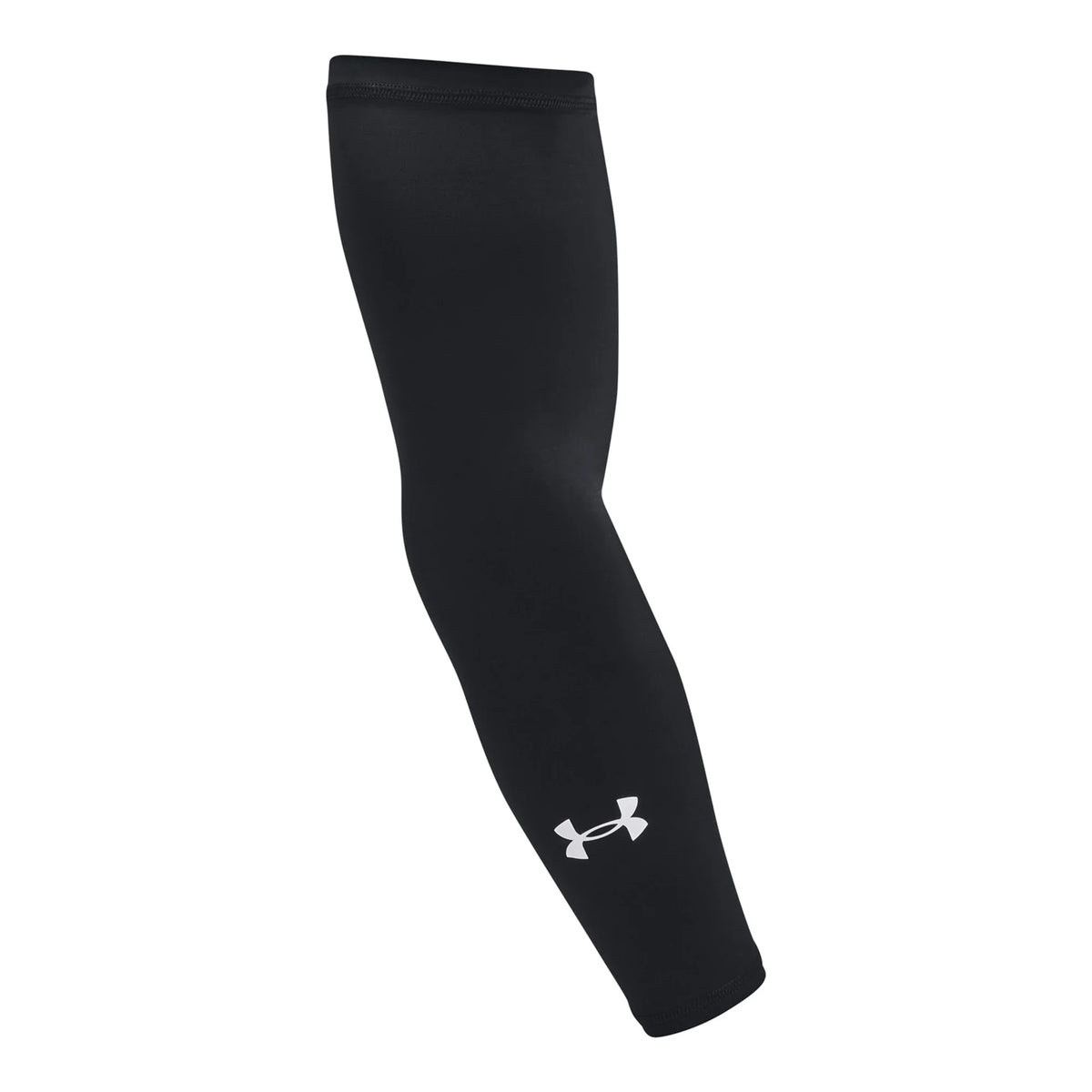 Under Armour UA Team Unisex Arm Sleeve Black/White style 1388085-001, genuine product photo, 2000 x 2000 WebP
