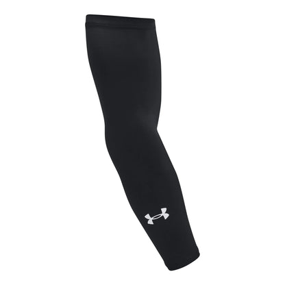 Under Armour UA Team Unisex Arm Sleeve Black/White style 1388085-001, genuine product photo, 2000 x 2000 WebP