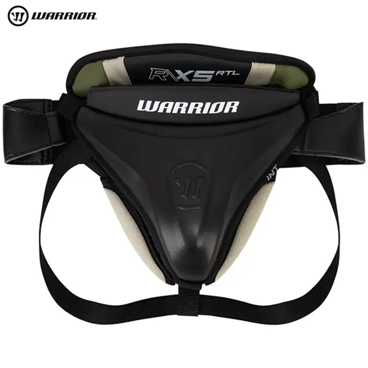 Warrior Ritual X5 RTL Intermediate Goalie Jock – front, pure white background 2000 x 2000