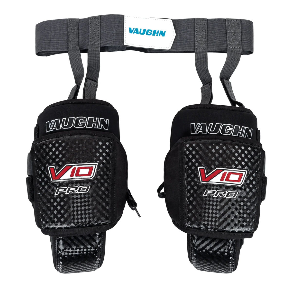 Vaughn Velocity V10 Pro Senior Goalie Knee Pads - white background product photo (2000 x 2000)