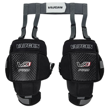 Vaughn Velocity VX1 Pro Senior Goalie Knee Guards - white background product photo (2000 x 2000)