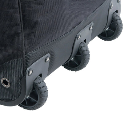 Vaughn VX1 Pro Senior Goalie Wheeled Bag Black wheels view, authentic verified retailer photo